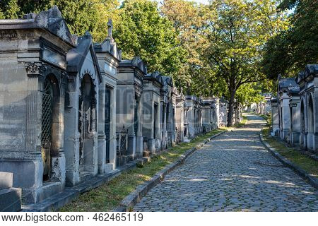 Tombstones At Pere-lachaise Cemetery In Paris, France