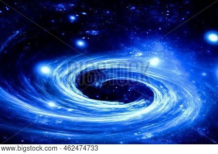 Abstract Illustration Of Galaxy Space Background, The Universe Consists Of Stars, Black Hole, Nebula