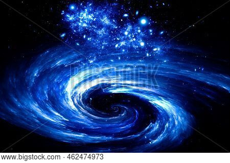 Abstract Illustration Of Galaxy Space Background, The Universe Consists Of Stars, Black Hole, Nebula