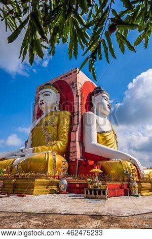 Bago, Myanmar Four Faces of Buddha at Kyaikpun Buddha.