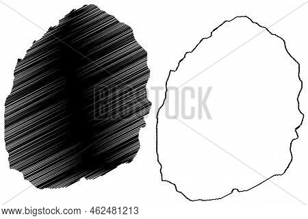 Karkar Island (papua New Guinea, Pacific Ocean, Bismarck Archipelago) Map Vector Illustration, Scrib
