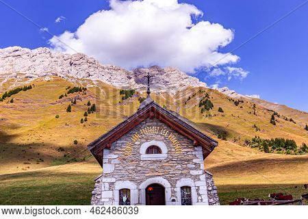 Chapel On Col Des Aravis Pass, Haute-savoie, France