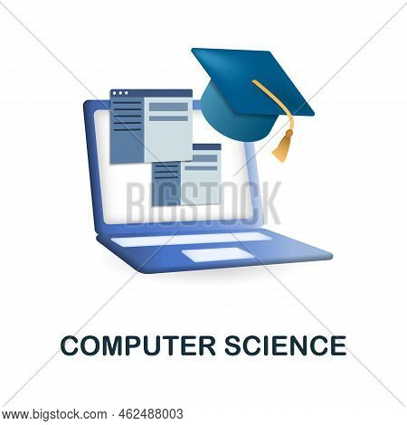 Computer Science Icon. 3d Illustration From Data Science Collection. Creative Computer Science 3d Ic