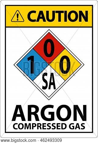 Nfpa Caution Argon Compressed Gas 1-0-0-sa Sign