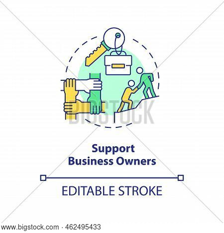 Support Business Owners Concept Icon. Collaboration With Experts. Help Small Business Abstract Idea 
