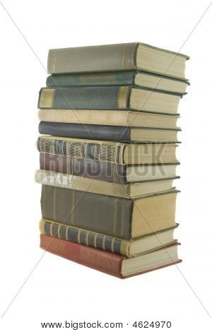 Stack Of Books Isolaited On A White Background