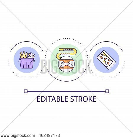 Health Problem Caused By Fat Food Loop Concept Icon. Cholesteric Plaques In Vascular System. Dieting