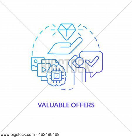 Valuable Offers Blue Gradient Concept Icon. Encouraging Customer Interest. Lead Nurturing Campaign A
