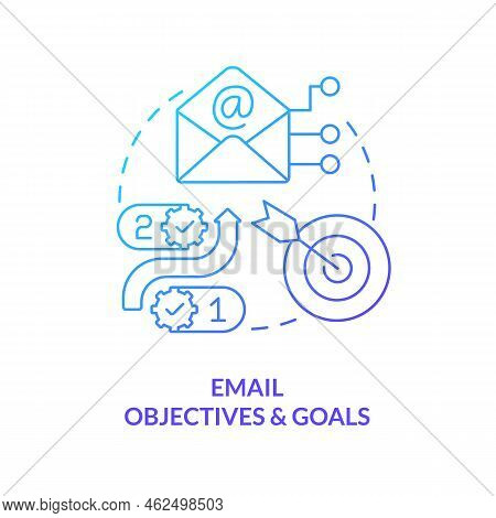 Email Objectives And Goals Blue Gradient Concept Icon. Online Marketing. Lead Nurturing Campaign Abs