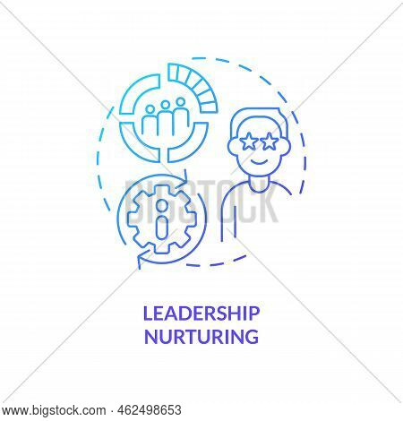 Leadership Nurturing Blue Gradient Concept Icon. Benefits Of Calculators Usage. Lead Retention Abstr