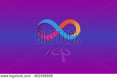The Internet Computer Virtual Currency Logo. 3d Illustrations.