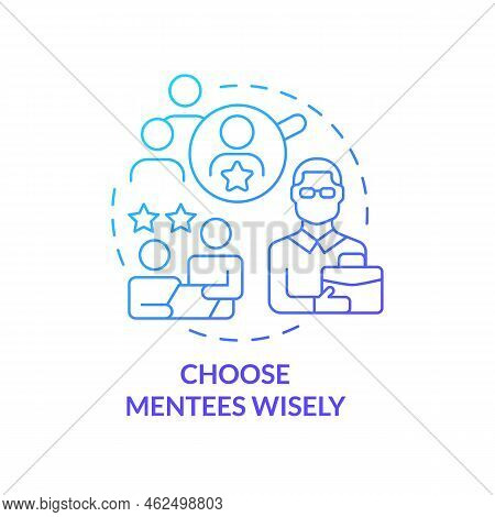 Choose Mentees Wisely Blue Gradient Concept Icon. Tip For Mentor Abstract Idea Thin Line Illustratio