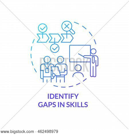 Identify Gaps In Skills Blue Gradient Concept Icon. Mentoring Relationship Goal Abstract Idea Thin L