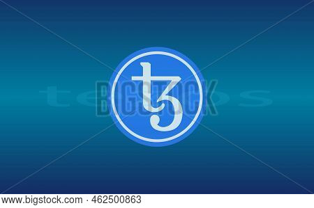 Tezos-xtz Virtual Currency Images. 3d Drawings. Coin Logo