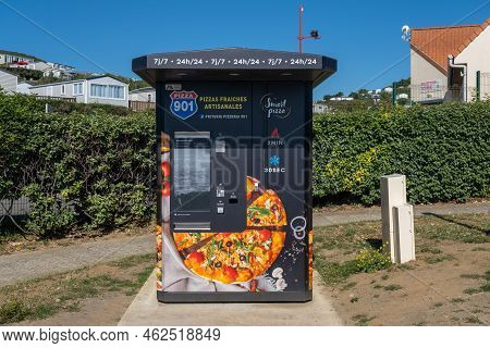 Samer, France - 20 June 2022: Smart Pizza Automated Pizza Vending Machine