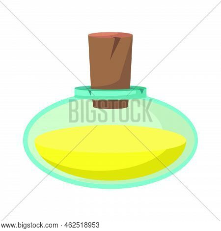 Game Icon Of Bottle With Poison Or Elixir. Cartoon Container For Health Or Energy. Magical Liquid In