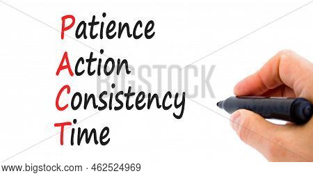 Pact Patience Action Consistency Time Symbol. Concept Words Pact Patience Action Consistency Time On