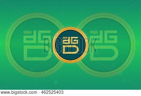Image Of Digix Dao Virtual Currency. 3d Illustration.