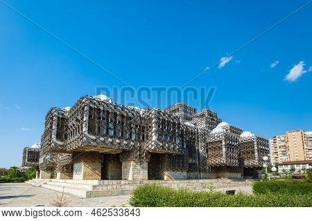 Pristina, Kosovo - June 2022 - National Library Of Kosovo In Pristina. The Library Is One Of The Mos