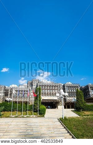 Pristina, Kosovo - June 2022 - National Library Of Kosovo In Pristina. The Library Is One Of The Mos