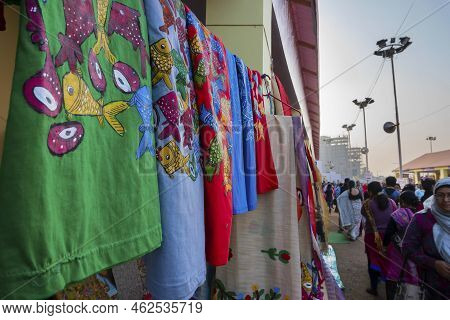 Kolkata, West Bengal, India - 31st December 2018 : Pattachitra Or Patachitra Clothes - Traditional, 