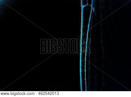 Mysterious Macro Background With Dragonfly Wing Or Abstract Net Tissue In The Dark With Dotwork Styl