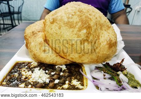Famous Chole Bhature: Indian Dish Spicy Chick Peas Curry Also Known As Chole Or Chana Masala Is Trad