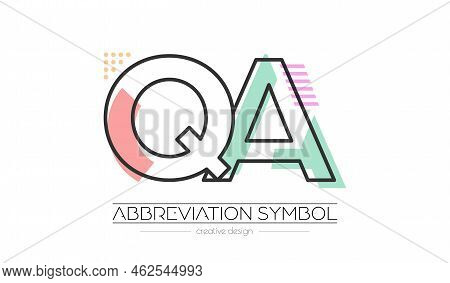 Letters Q And A. Merging Of Two Letters. Initials Logo Or Abbreviation Symbol. Vector Illustration F