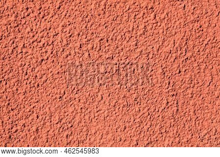 Pink Wall, Texture, Background. Relief Surface. Plastered Building Wall, Painted With Water-based Pi
