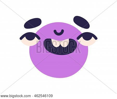 Laughing Face. Cute Happy Avatar. Funny Admiring, Rejoicing Head Character With Positive Emotion, Ex