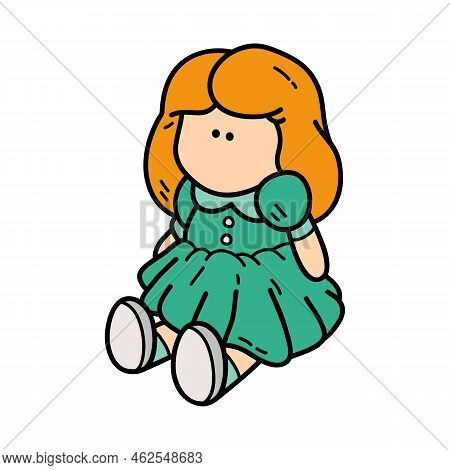 Vector Icon Illustration Of Doodle Bab Doll