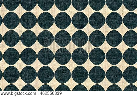 Abstract Noisy Checked Slub Fabric Texture. Seamless Blue Pattern