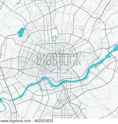 Shenyang Vector Map. Detailed Map Of Shenyang City Administrative Area. Cityscape Panorama. Royalty 