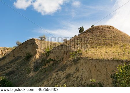 Sand Hill Slope. Landscapes Of Moldova. Sand Hills Are Located Near The Prut River In The Cahul Regi