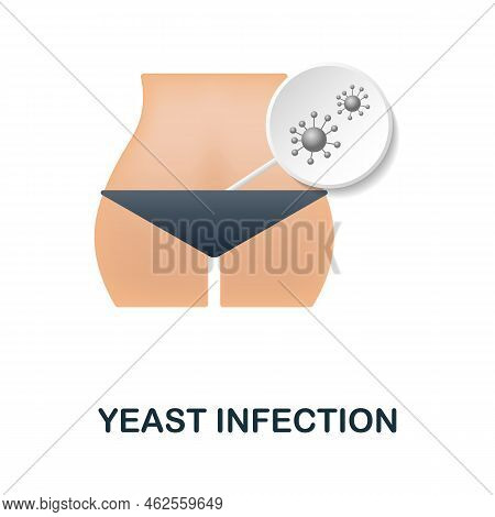 Yeast Infection Icon. 3d Illustration From Deseases Collection. Creative Yeast Infection 3d Icon For