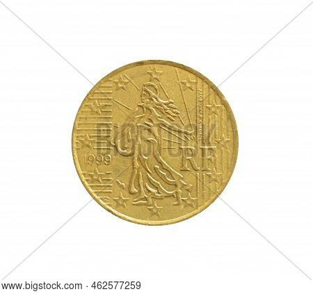 Reverse Of 50 Euro Cent Coin Made By France In 1999, That Shows The Seed Sower