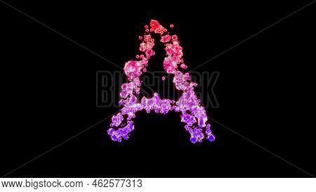 Fancy Glamorous Gems Font, Red And Rose Letter A, Isolated - Object 3d Illustration