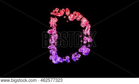Fancy Lux Gemstones Font, Red And Pink Letter D, Isolated - Object 3d Illustration