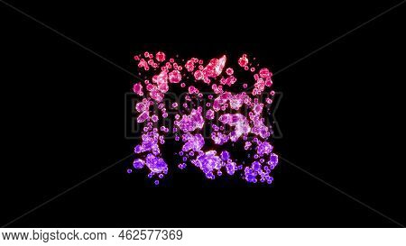 Fancy Lux Gem Stones Font, Red And Rose Shekel Sign, Isolated - Object 3d Rendering