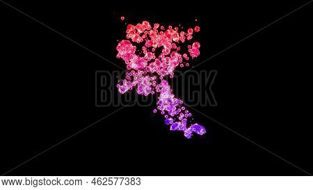 Fancy Luxury Brilliants Alphabet, Red And Pink Rupee Sign, Isolated - Object 3d Rendering