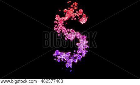 Fancy Glamorous Jewels Font, Red And Rose Dollar - Peso Sign, Isolated - Object 3d Illustration
