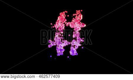 Fancy Fashion Brilliants Font, Red And Purple Number Sign, Isolated - Object 3d Illustration