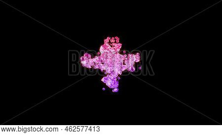 Fancy Fashion Diamonds Font, Red And Rose Plus, Isolated - Object 3d Illustration