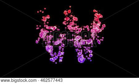 Fancy Glamorous Jewels Font, Red And Pink Won Sign, Isolated - Object 3d Rendering