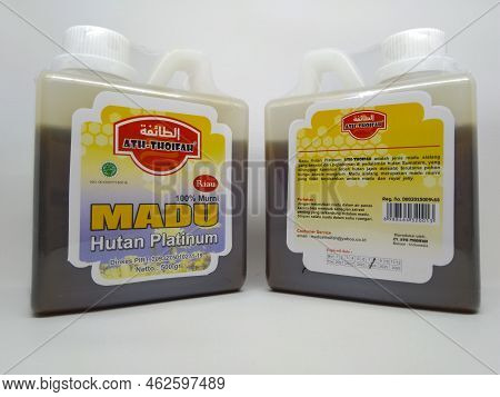 Serang, Indonesia - September 2 2021: Honey That Is Packaged And Sold In Plastic Bottles, Taken From