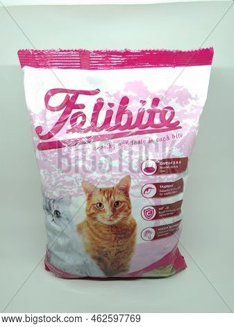 Serang, Indonesia - September 4 2021: Felibite Is Cat Food In 500 Gr Packaging, Brand From Indonesia