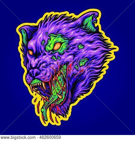 Scary Werewolf Head Monster Illustration Vector Illustrations For Your Work Logo, Merchandise T-shir