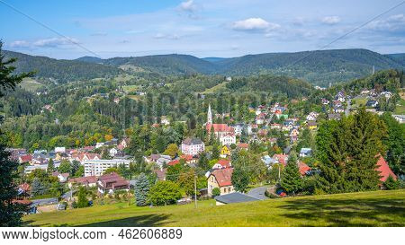 Church Of St. Francis Of Assisi On Sunny Summer Day. Sumburk, Tanvald, Czech Republic