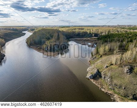 Confluence Of The Iset And Kamenka Rivers In The City Kamensk-uralskiy. Iset And Kamenka Rivers, Kam