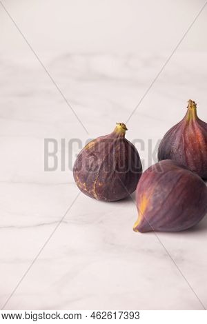 Figs On A White Background, Figs In Section